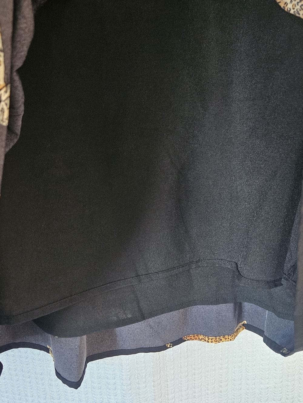 Black Leopard Print Tiered Dress Womens Size Large - Picture 4 of 9